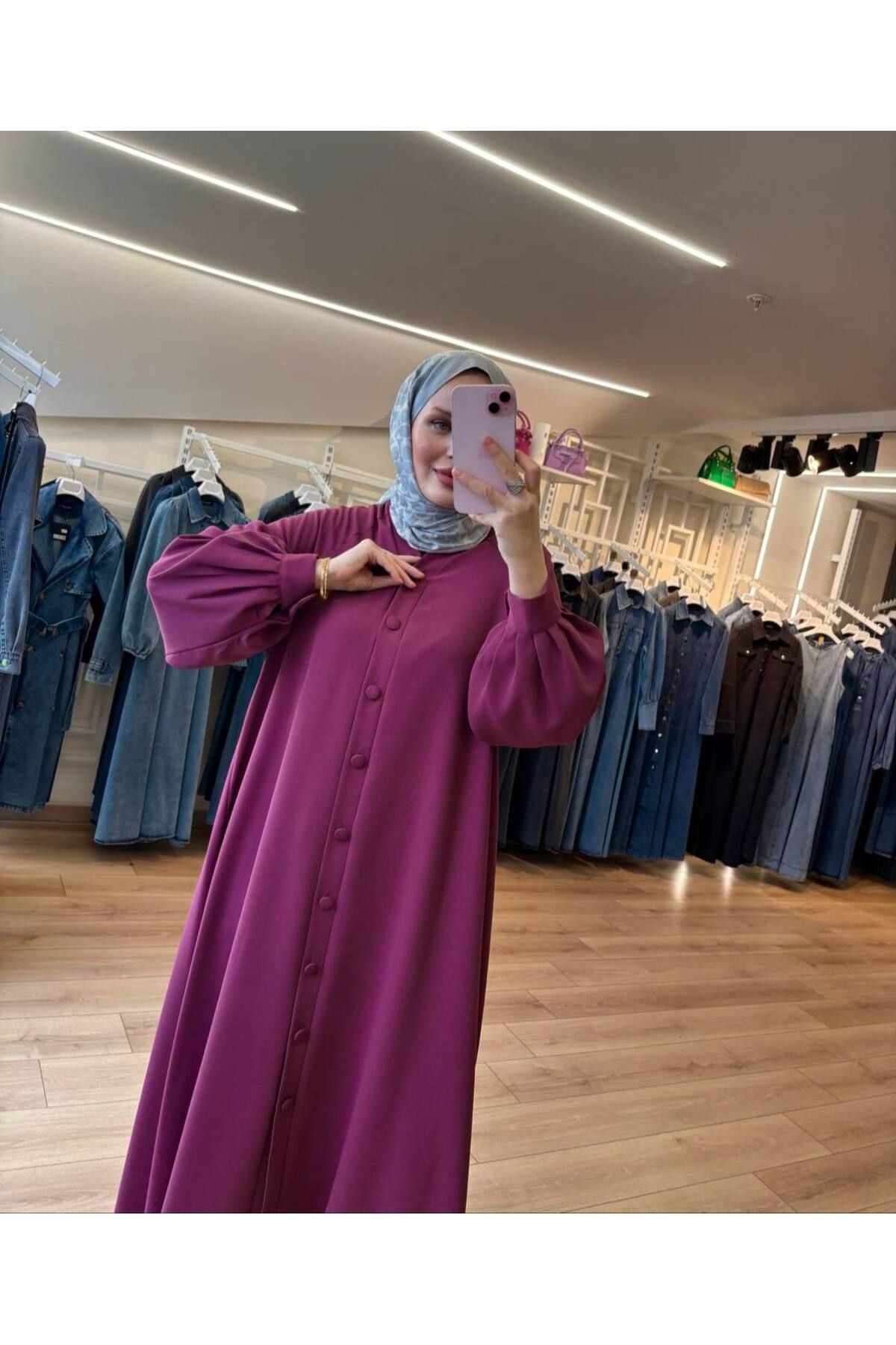 Kadın Reglan Kloş Kesim Kolları Manşetli Tesettür Kap Pardesü